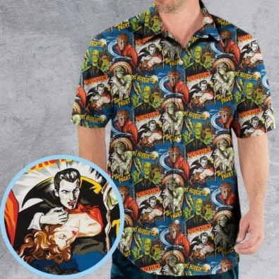 The Horror The Fright Dracula Frankenstein The Wolfman Monster Universal Pattern