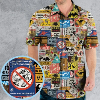 Dinosaur Warning Sign Jurassic Park